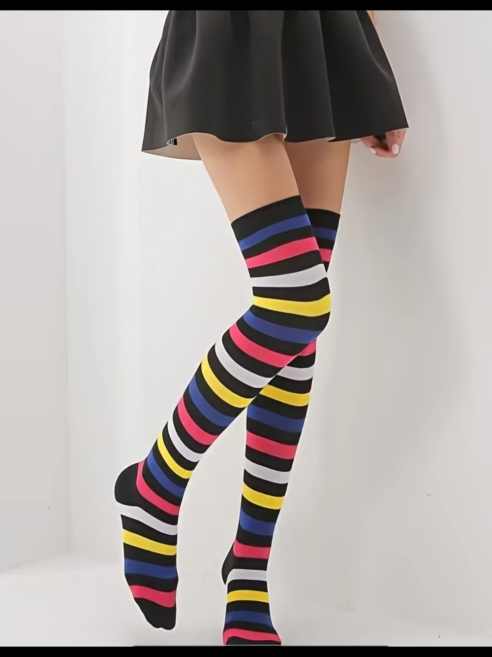 NEW! 🌈🧦Rainbow Striped HIGH SOCKS PRIDE & SOLIDARITY CUTE BOLD UNISEX FUN OS